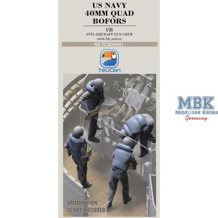 US Navy 40mm Quad Bofors Gun Crew w/ life jacket