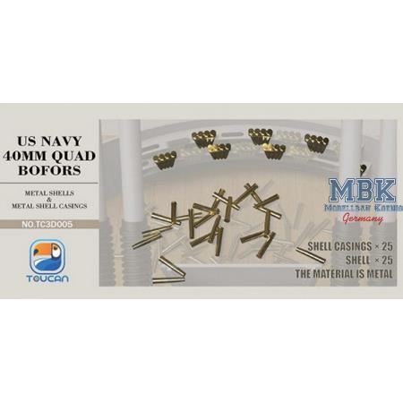 US Navy 40mm Quad Bofors Metal Shells and Casings