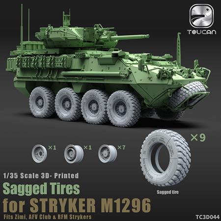 Sagged Tires for STRYKER M1296 3D-Print