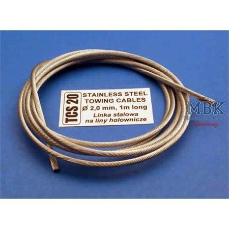 Stainless Steel Towing Cables Ø2,0mm, 1 m long