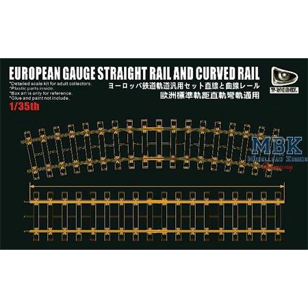 European Gauge Straight Rail and Curved Rail 360mm
