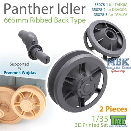 Panther Idler 665mm Ribbed Back Type - Dragon