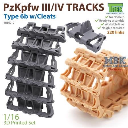 PzKpfw III/IV Tracks Type 6b w/Cleats 1/16