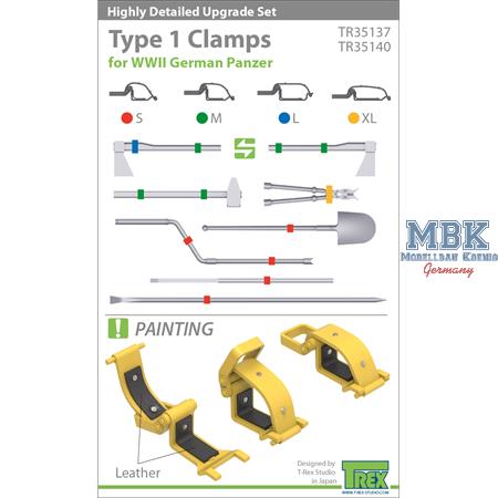 Opened Clamps Type 1 for WWII German Panzer