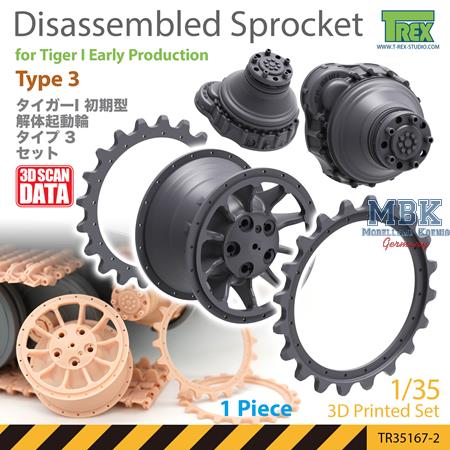 Disassembled TIGER I Early Prod. Sprocket Type 3