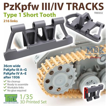 PzKpfw.III / IV Tracks Type 1 short tooth