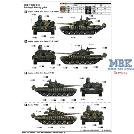 Russian T-72B1 w/kontakt-1 reactive armor in 1:16