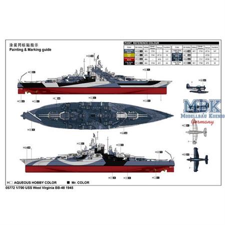 USS West Vigina BB-48  1:700