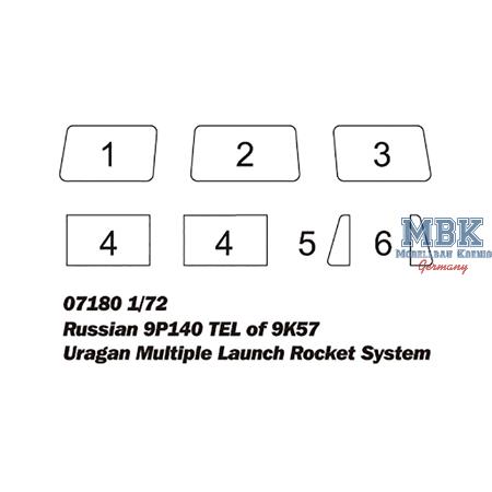 Russian 9P140 TEL of 9K57 Uragan MLRS