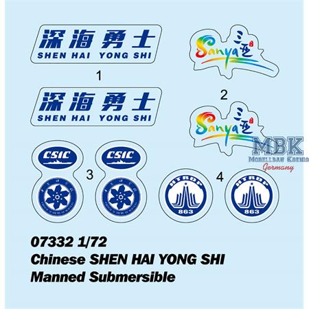 Chinese SHEN HAI YONG SHI Manned Submersible