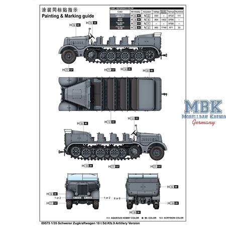 Schw. Zugkraftwagen 18 t Sd.Kfz.9 Artillery Vers.
