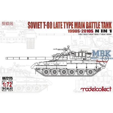 T-80 late type main battle tank 1990s-2010s N in 1