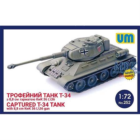 Captured T-34 w/8,8cm Kwk36