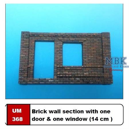 Brick wall section with one door & one window