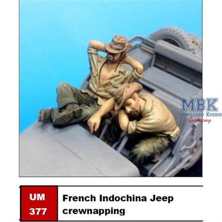 French Indochina Jeep crew napping