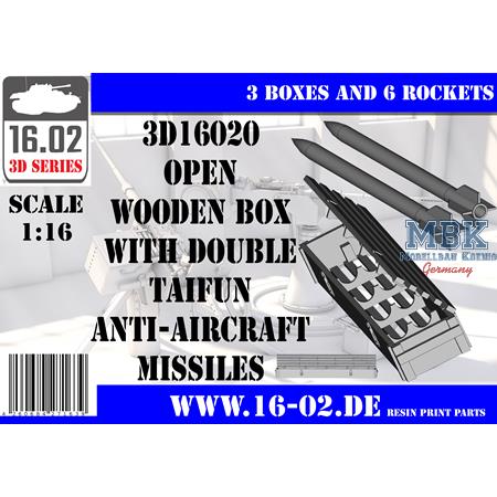 Open wooden box double Taifun AA missile (1:16)