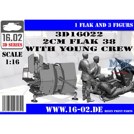 German 2cm Flak 38 w/young Crew (1:16)