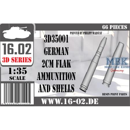 German 2cm Flak ammunition and shells