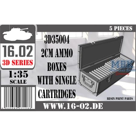 2cm Ammo boxes with single cartridges