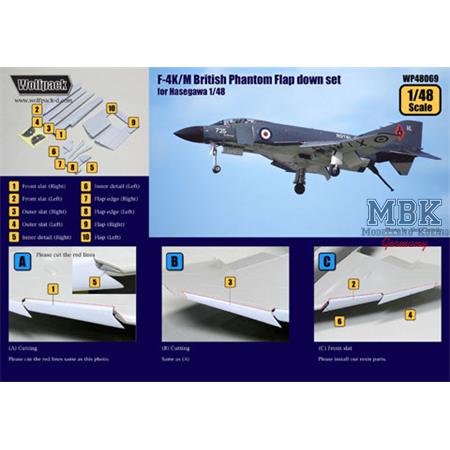 F-4K/M British Phantom Hard Wing Flap down set
