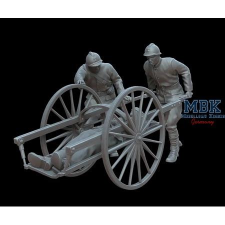 WWI French soldiers Transporting a wounded man