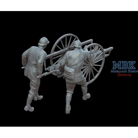 WWI French soldiers Transporting a wounded man