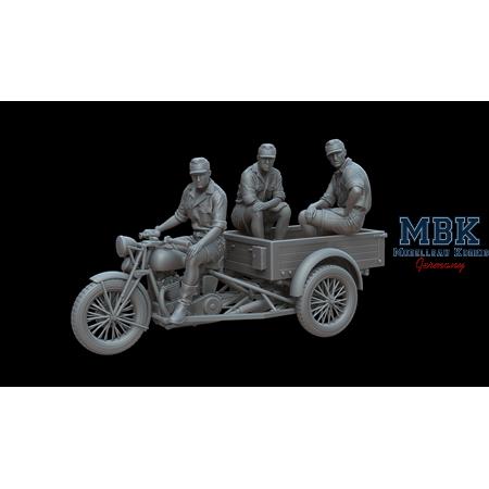 Military Motocarro Benelli M36 in the DAK service