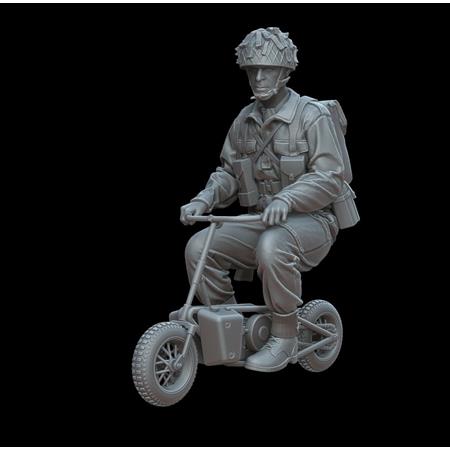 British paratrooper riding a Welbike
