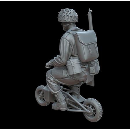 British paratrooper riding a Welbike