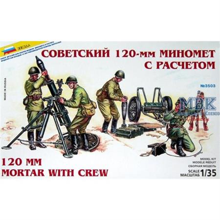 Sovietischer 120mm Mörser mit Crew