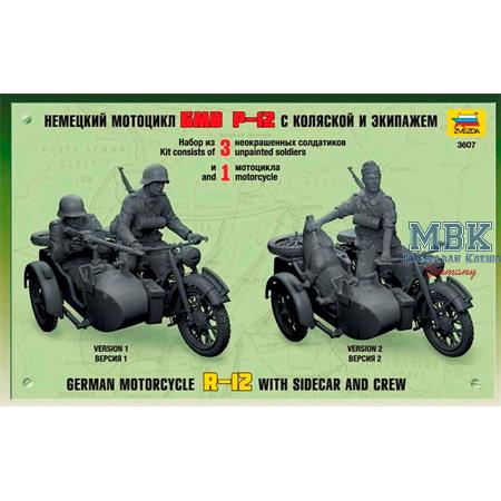 German Motorcycle R12 with Sidecar and Crew
