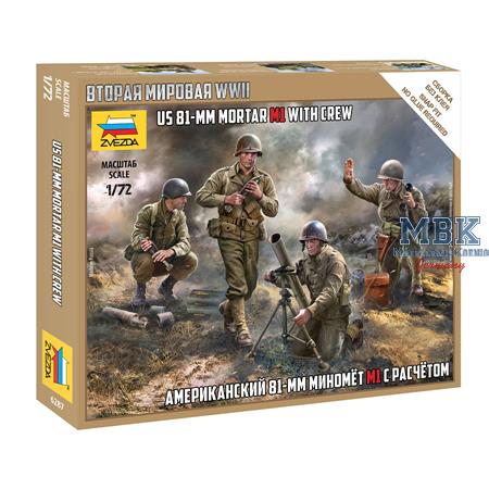 1:72 American 81mm mortar M1 with Crew