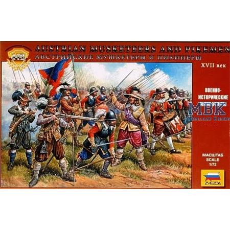 Austrian Musketeers and Pikemen XVII century AD