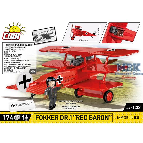 Modellino Fokker Dr.1 Red Baron 1/72 In Metallo Pressofuso - NUOTIE Prima Guerra Mondiale