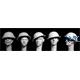 5 heads, Brit. WW1 Brodie steel helmets