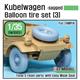 WWII Kübelwagen Balloon Tire set (3)- sagged