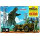 Army Willys MB Jeep + Godzilla Papp-Hintergrund
