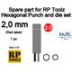 Hexagonal Punch and die set - Spare part 2,0mm