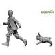 French Child & Puppy (Child & French Bulldog)