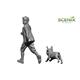 French Child & Puppy (Child & French Bulldog)